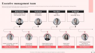 Executive Management Team Airbnb Company Profile Ppt Formats CP SS