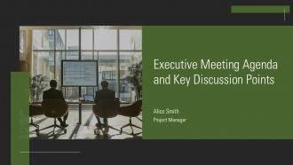 Executive Meeting Agenda And Key Discussion Points PPT Slides AT