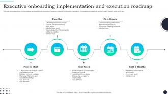 Executive Onboarding Implementation And Execution Roadmap