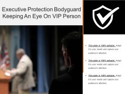 Executive protection bodyguard keeping an eye on vip person