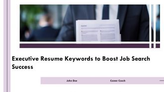 Executive Resume Keywords To Boost Job Search Success PPT Structure AT