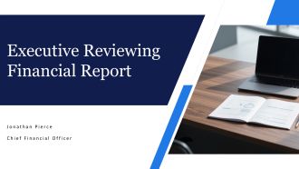 Executive Reviewing Financial Report PPT Demonstration VA