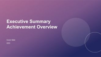 Executive Summary Achievement Overview PPT Template ACP