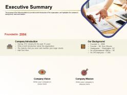 Executive summary company mission ppt powerpoint presentation styles