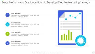 Executive summary dashboard icon to develop effective marketing strategy