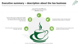 Executive Summary Description About The Tea Business Tea Business Plan BP SS