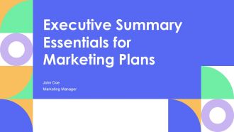Executive Summary Essentials For Marketing Plans PPT Template AT
