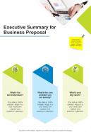 Executive Summary For Business Proposal One Pager Sample Example Document