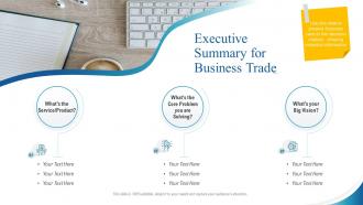 Executive summary for business trade ppt slides background designs