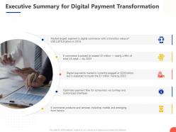 Executive summary for digital payment transformation ppt powerpoint presentation structure