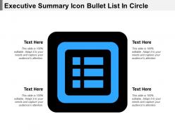 Executive summary icon bullet list in circle