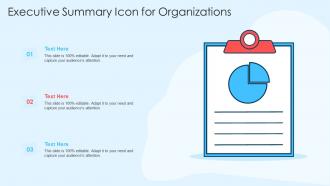 Executive Summary Icon For Organizations In Powerpoint And Google Slides