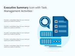 Executive summary icon with task management activities
