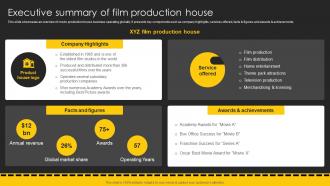 Executive Summary Of Film Production House Movie Marketing Plan To Create Awareness Strategy SS V