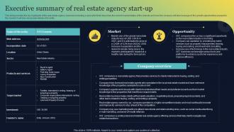 Executive Summary Of Real Estate Agency Start Up Real Estate Brokerage BP SS