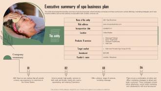 Executive Summary Of Spa Business Plan Beauty Spa Business Plan BP SS