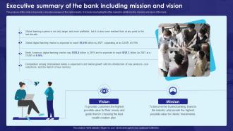 Executive Summary Of The Bank Including Mission And Bank Business Plan BP SS