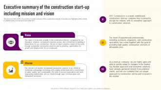Executive Summary Of The Construction Start Up Including Designing And Construction Business Plan BP SS