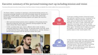 Executive Summary Of The Personal Training Start Up Including Group Fitness Training Business Plan BP SS