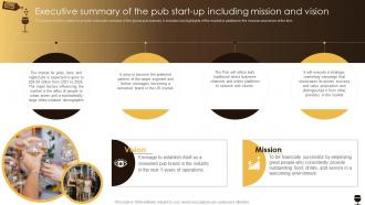 Executive Summary Of The Pub Start Up Business Plan For A Pub Start Up BP SS
