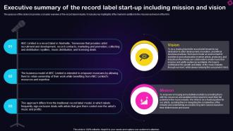 Executive Summary Of The Record Label Recording Studio Business Plan BP SS