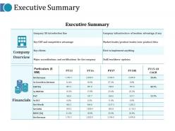 Executive summary ppt gallery layouts