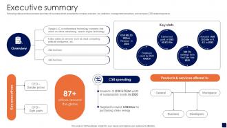 Executive Summary Smart Electronics Manufacturing Company Profile CP SS V