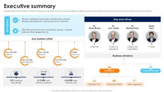 Executive Summary Volkswagen Company Profile CP SS