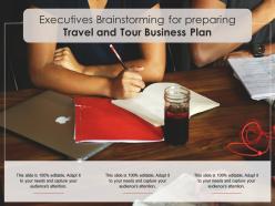 Executives brainstorming for preparing travel and tour business plan