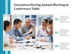 Executives having annual meeting at conference table