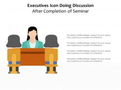 Executives icon doing discussion after completion of seminar