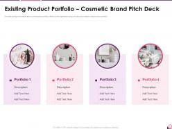 Existing product portfolio cosmetic brand pitch deck investor pitch presentation for cosmetic brand