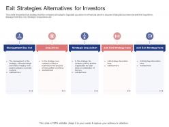 Exit Strategies Alternatives For Investors Stock Market Launch Banking Institution Ppt Gridlines