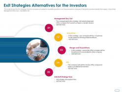 Exit Strategies Alternatives For The Investors Ppt Powerpoint Presentation Gallery Example File