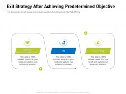 Exit Strategy After Achieving Predetermined Objective Exit Ppt Powerpoint Presentation File Guide