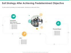 Exit strategy after achieving predetermined objective financial buyer ppt shows
