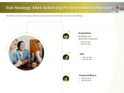 Exit strategy after achieving predetermined objective ppt layouts format