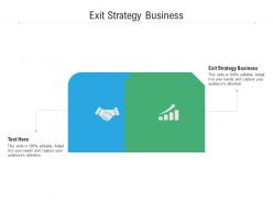 Exit strategy business ppt powerpoint presentation portfolio brochure cpb