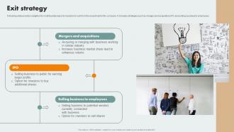 Exit Strategy Companionship Management Investor Funding Elevator Pitch Deck