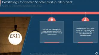 Exit strategy for electric scooter startup pitch deck