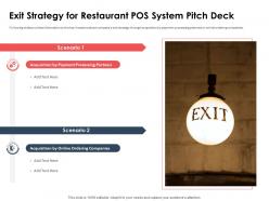 Exit strategy for restaurant pos system pitch deck