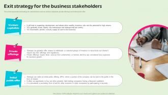Exit Strategy For The Business Stakeholders Stationery Business BP SS