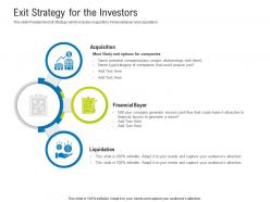 Exit strategy for the investors raise funding after ipo equity ppt inspiration format