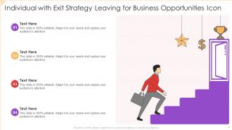 Exit Strategy Icon Powerpoint Ppt Template Bundles