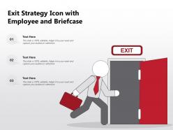 Exit strategy icon with employee and briefcase