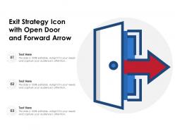 Exit strategy icon with open door and forward arrow