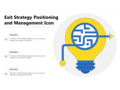 Exit strategy positioning and management icon