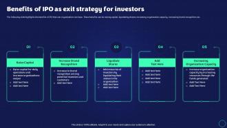 Exit Strategy Strategic Plan Benefits Of IPO As Exit Strategy For Investors Ppt Slides Gallery