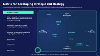 Exit Strategy Strategic Plan Matrix For Developing Strategic Exit Strategy