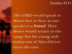Exodus 33 11 his young aide joshua son powerpoint church sermon